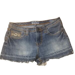 Karma Blue girls denim light bling shorts size 12